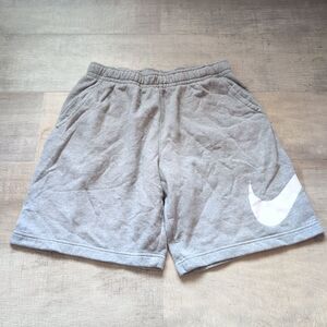 Men's Nike Athletic Gym Muscle Logo Shorts Joggers Gray Pockets Sz M Terry